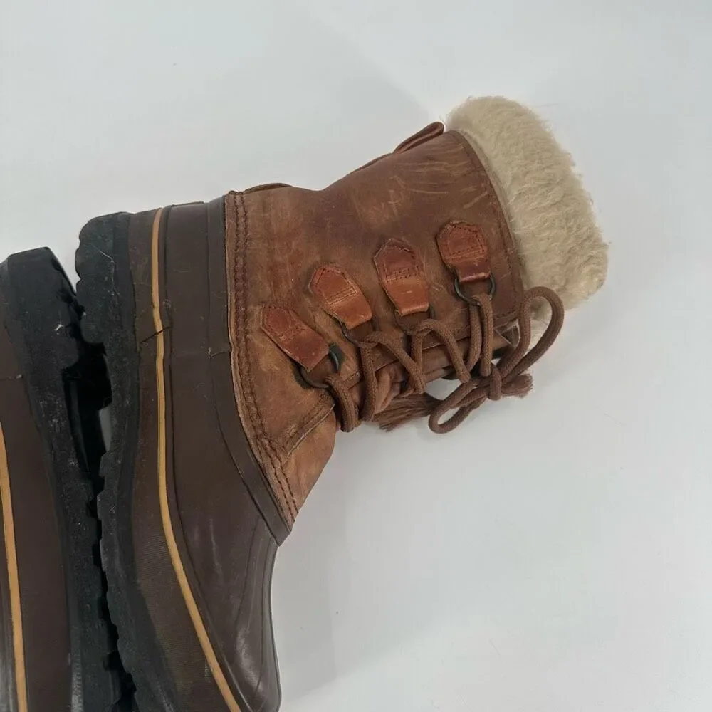Sorel Women’s Alpine Waterproof Sherpa Lined leather Boots size 7 Duck‎ Caribou